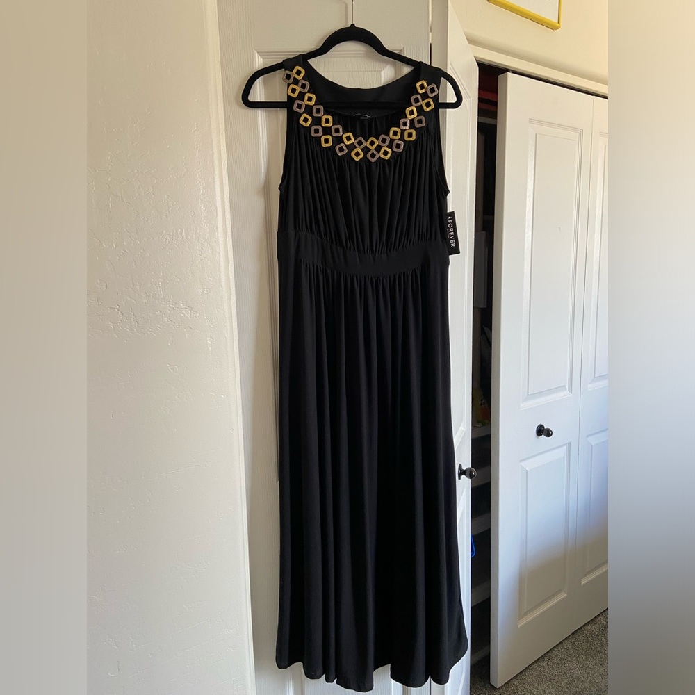 Forever long black dress